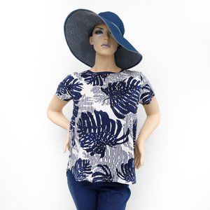 Tommy Bahama Palm Leaf Graphic Blouse Medium